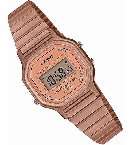 Relógio Casio Vintage Feminino Mini Fosco Rose La-11wr-5adf