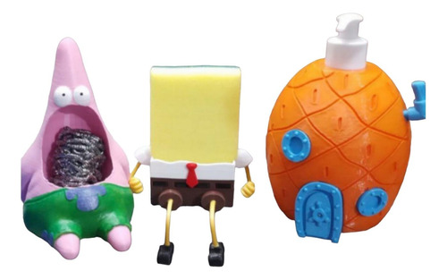 Set De Bob Esponja X 3 (bob , Patricio Y La Piña)