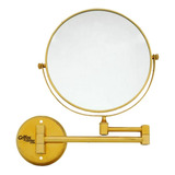 Espejo Para Baño Retráctil Circular Vintage Dorado Con Aumen