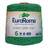 Barbante Euroroma 1 Kg 1016m Nº6 Tricô Crochê Cores Full Cor Verde Bandeira 803
