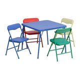 Conjunto De Mesa Y Silla Plegable De Colores De 5 Piezas