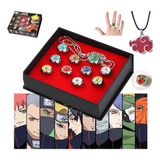 Anillo Miembro Akatsuki Cosplay Anime Naruto 10piezas+collar