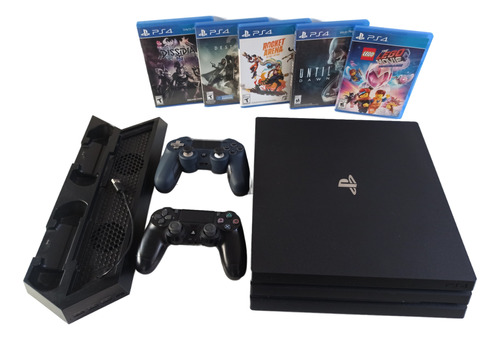 Playstation 4 Pro 1 Tera - Incluye 2 Controles Y 5 Juegos