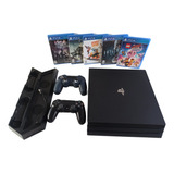 Playstation 4 Pro 1 Tera - Incluye 2 Controles Y 5 Juegos