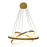 Lustre Led Moderno Pendente Anéis Led 89w 3 Arcos Dourado 110v/220v Brinovar