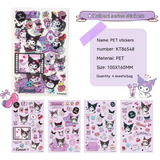 Set 4 Tiras De Stickers Pegatinas Sanrio Kuromi 10x16cm