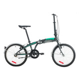 Bicicleta Plegable Futura Origami  2022 R20 7v Frenos De Disco Mecánico Cambios Shimano Tourney Color Gris Con Pie De Apoyo  