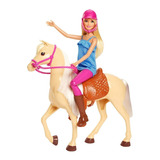 Muñeca Barbie Rubia Y Caballo Poni Fazenda Cavalgar 2019