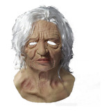 Máscara Facial Arrugada De Halloween Para Anciana