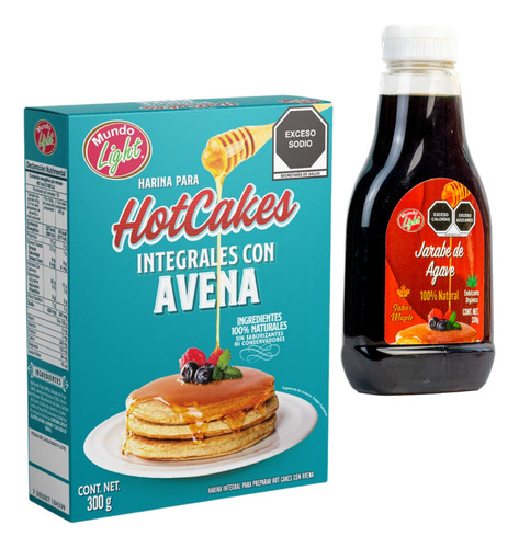 Kit Harina Hotcakes Con Avena Y Jarabe Maple Mundo Light