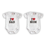 2 Pañaleros Personalizado Bebés - I Dad And I Mom