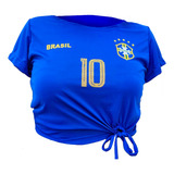 Blusinha Do Brasil  Copa Do Mundo Cropped T Shirt Promoção