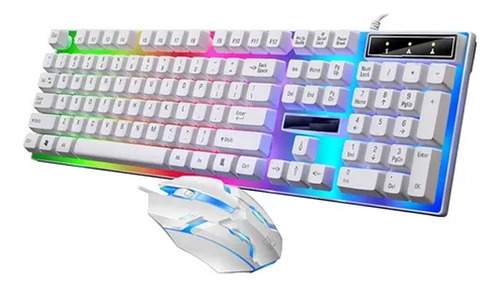 Kit Gamer Teclado Semi Mecânico + Mouse Gamer Branco M400