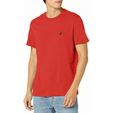 Nautica Men's Short Sleeve Solid Crew Neck T-shirt, Red,