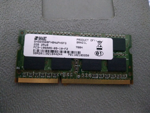 Memória Ddr3 Smart 2gb 2rx8 Pc3 10600s 1333mhz