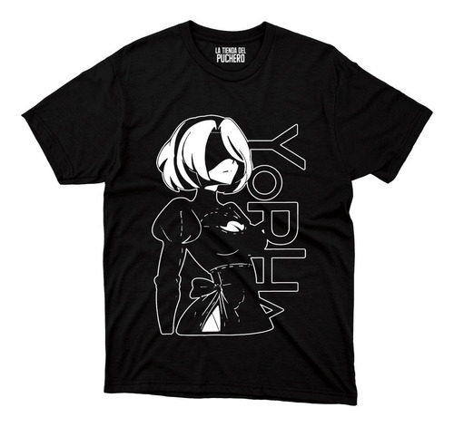 Playera Anime Nier Automata Yorha 2b Panel Letras Blancas