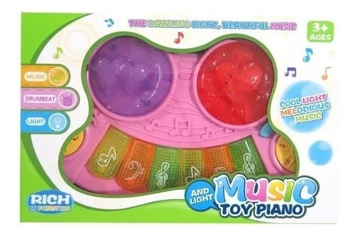 Juguete Piano Teclado Musical Luz Sonido Melodias Babymovil