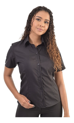 Camisa Camisete Social Feminina Passa Fácil Gabardine