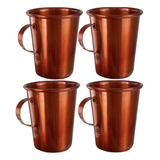 Kit 4 Canecas Moscow Mule Atacado Aluminio Cor Cobre 350ml