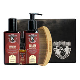 Kit Shampoo + Balm + Óleo Para Barba Muchacho Classic +pente