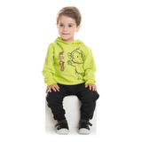 Conjunto Infantil Masculino Blusa Com Capuz E Calça Moletom