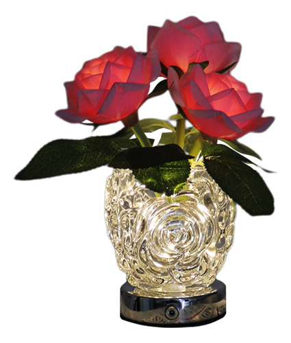 Luz Nocturna Light Rose Bouquet Con Base