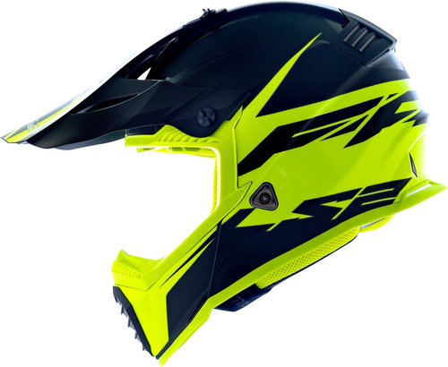 Capacete Ls2 Motocross Cross Mx437 Fast Roar Amarelo Fosco