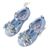 D Zapatilla De Cristal Frozen Elsa, Zapatos Planos Con