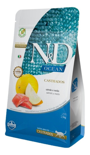 N&d Ocean Felino Adulto Castrados Salmón Y Melón 7.5 Kg Pt