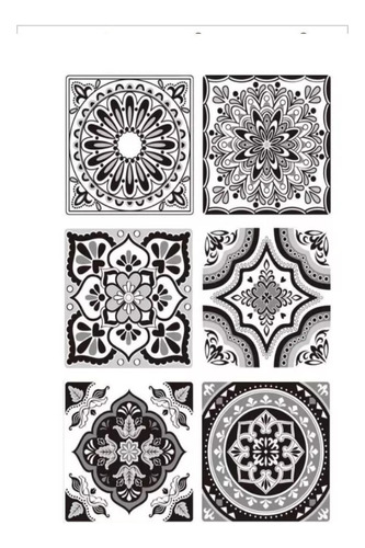 Azulejos Autoadhesivos Vinilo Mandalas Muresco 6 Uni 15x15cm