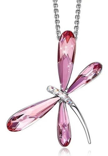 Dije Libélula Antique Pink Rosa Con Cristal Swarovski 