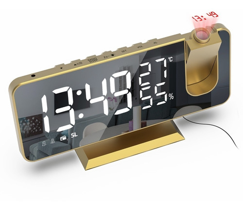 Reloj Despertador Con Espejo Led, Proyector De Techo Digital