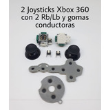 2 Joysticks + Tapa, Gomas Conductoras, 2 Lb Rb Para Xbox 360