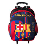 Mochila Escolar Barcelona Futebol Rodinhas Tam G Meninos