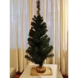 Arbol Navideño. Plegable. Un Metro De Altura. Base De Madera