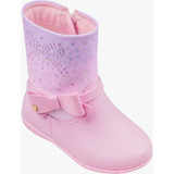 Bota Infantil Pampili Cano Alto Jujuba Glitter E Strass Rosa