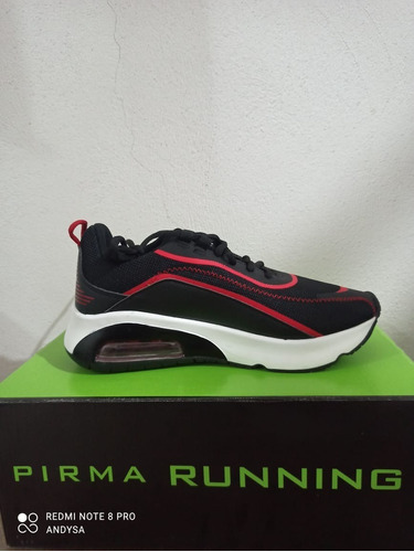 Tenis Pirma Negro Y Rojo Deportivo