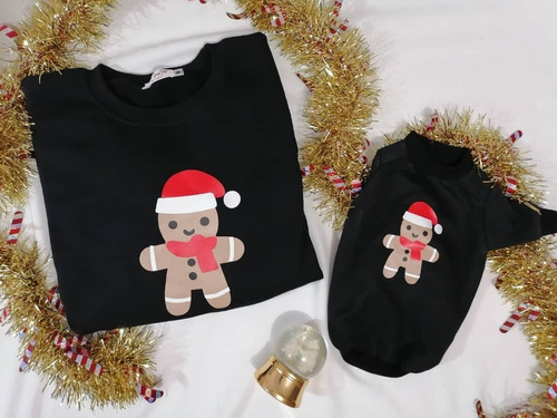 Sudaderas Navideñas Dueño-mascota.galleta Jengibre