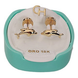 Aros Abridores Ch Delfín C/ Cuerpo. Oro 18k.