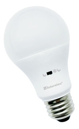 Lampara Led Interelec Con Sensor De Movimiento 10w A60 E27