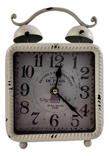 Reloj De Mesa Vintage - Acabado Antiguo A Pila