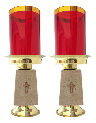 Candeleros De Mesa Para Altar De Iglesia De Laton Pulido