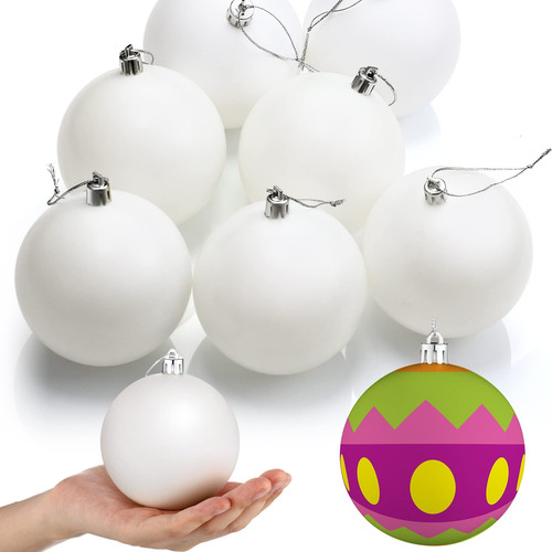 Adornos De Bolas Blancas Grandes De Navidad En Blanco, Bola.