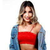 Sutiã Kit Com 10 Top Faixa Sem Bojo Renda Atacado Lingerie