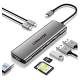 Adaptador Multipuerto Usb C 8 En 1 Lemorele, Hub Usb-c Con