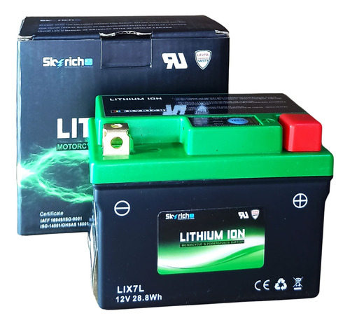 Bateria Skyrich Lix7l Cca 120a (ytz7s Ytz6 Yt5l-bs Ytx5l)