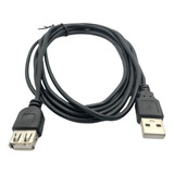 Cabo Usb Extensor 2.0 Extensão 2 Metros Macho Fêmea Cor Preto