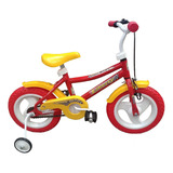 Bicicleta Paseo Infantil Liberty 017 R12 Color Rojo/amarillo Con Ruedas De Entrenamiento  