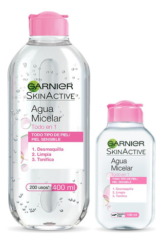 Pack Garnier Skin Active Agua Micelar Todo En 1 -total 500ml
