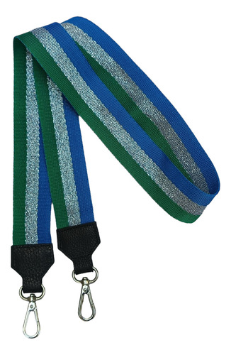 Strap Bandolera Cuero Lurex Negro Dorado Plateado Colores